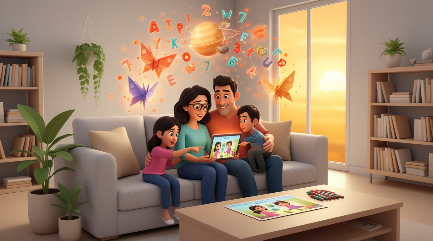 Familia usando Almia - Aprendiendo juntos con IA